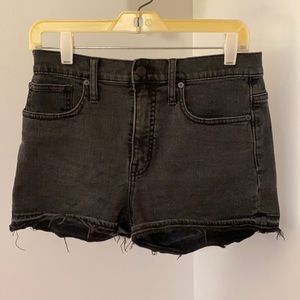 Madewell High-Rise Denim Shorts in Clint Wash: Drop-Hem Edition
